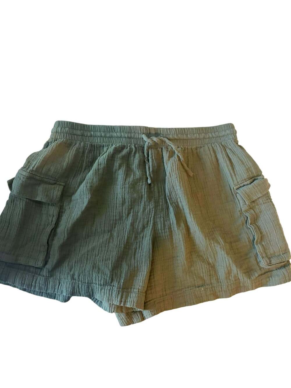 Time and Tru Women's Double Cloth Cargo Shorts Dark Ivy Green Size M (8-10)